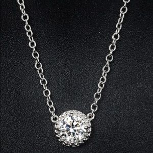 Silver cz Pandora inspired necklace